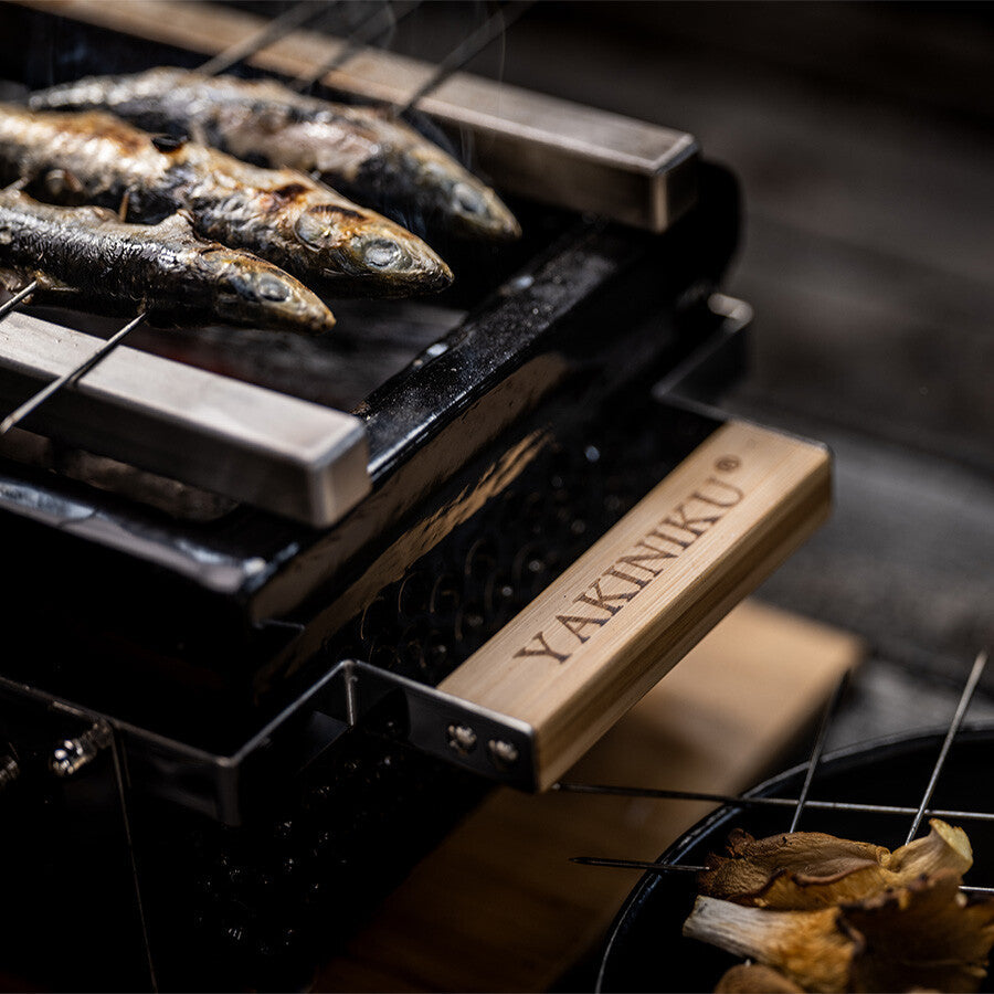 Yakiniku Shichirin rectangulaire, konro et yakitori grill, vue de côté